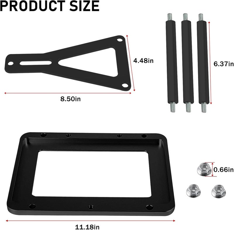 BOMLING Battery Tray Hold Down, Universal Billet Aluminum Trunk Relocation Box fit for Optima Race Racing Mount Red Yellow Blue Top 34 34R 34/78 D34 D34/78 34M D34M, Black - Image 2